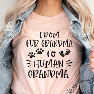 Grandma Gift, From Fur Grandma To Human Grandma, Gift For Grandma, Grandma To Be, Pregnancy Announcement, Baby Reveal To Grandma