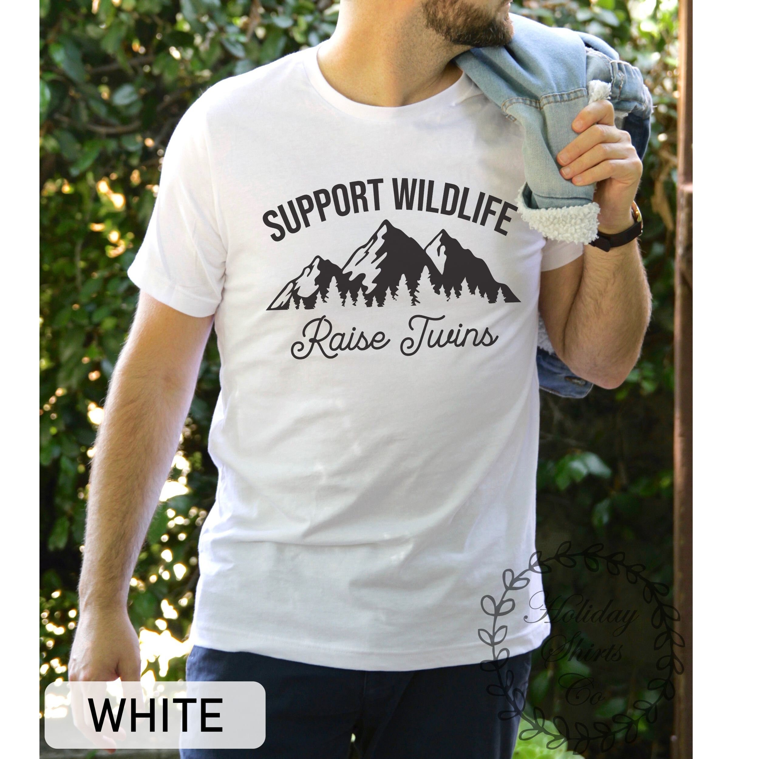 Gift for Twin Dad, Shirt for Dad of Twins, Support Wildlife Raise 