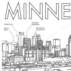 BEST OF Minneapolis - Adult Coloring Book - 12 Coloring Pages + Bonus Material - Printable Instant Digital Download Bundle