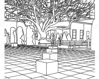 Minneapolis Institute of Arts - Color Minneapolis - Printable Instant Digital Download Adult Coloring Page