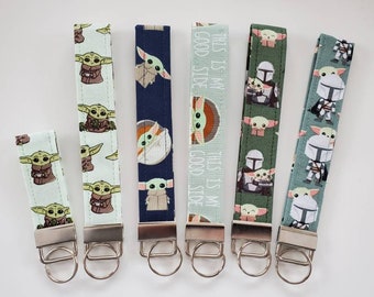 Baby Yoda Inspired KeyChain | Wristlet | Keyfob | Key Ring | Lanyard and Mandalorian