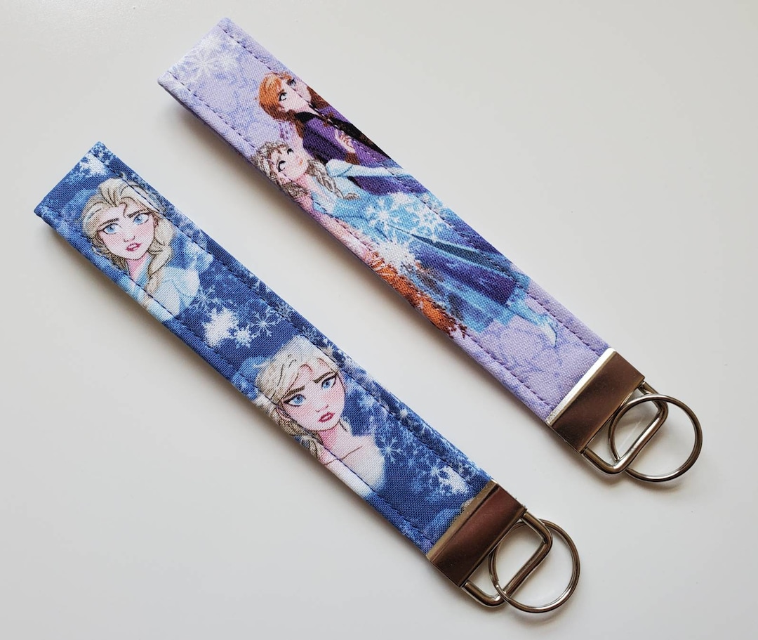 Frozen Key Rings Elsa and Ana Frozen Princess Wristlet Key Fob Keyfob Keychain Key Ring ...