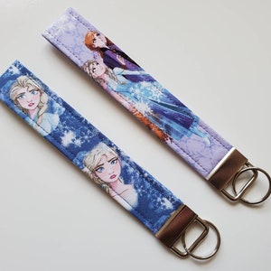 Elsa and Ana Frozen Princess Wristlet Key fob Keyfob Keychain Key Ring