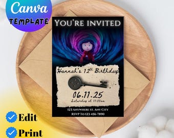 Coraline Birthday Invitation