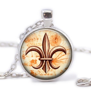 Fleur-de-Lis Pendant Fleur-de-Lis Necklace Fleur-de-Lis Jewelry Lily Flower Lily Jewelry Flower Jewelry Flower Necklace Gift For Lover