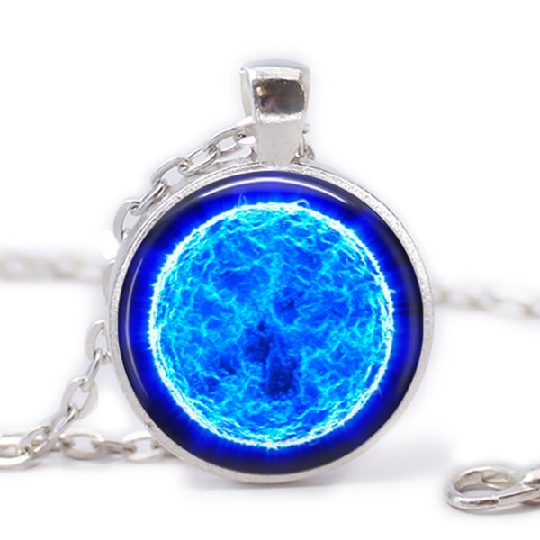 Blue Sun Necklace Sun Pendant Galaxy Pendant Galaxy Necklace Galaxy Jewelry Gift for Her Planet Star Necklace Universe Cosmos Space Necklace