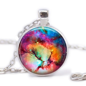 Trifid Nebula Galaxy Pendant Nebula Necklace Galaxy Jewelry Birthday Gift for Mom Universe Cosmos Space Necklace