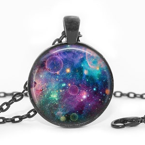 Blue Nebula Necklace Galaxy Necklace Nebula Pendant Galaxy Jewelry Birthday Gift for Mom Universe Necklace  Cosmos Space Necklace