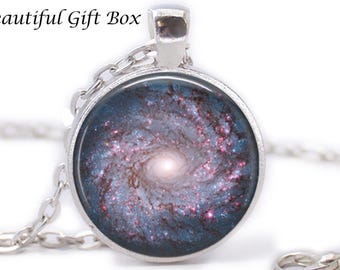 Nebula Galaxy Pendant Necklace: Cosmos Universe Jewelry Gift