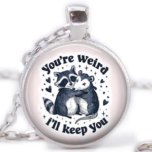 Funny Raccoon Pendant Necklace: Handcrafted Cabochon Jewelry