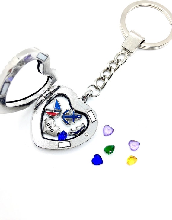 Floating Charm Heart Locket Keychain Sailor s Gift for Brother Son