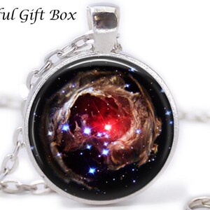 Monoceros Star Nebula Pendant: Handmade Galaxy Cabochon Necklace