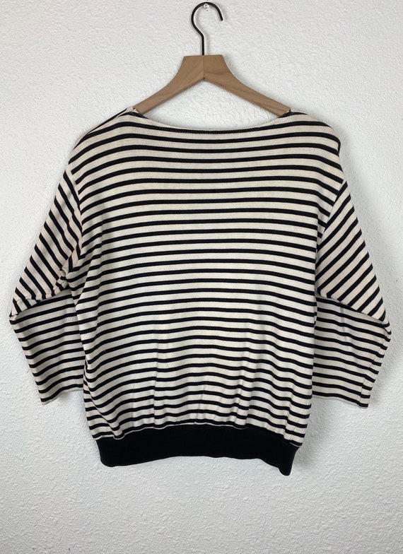 Vintage Black and White Striped Sailor Boat Top, … - image 2