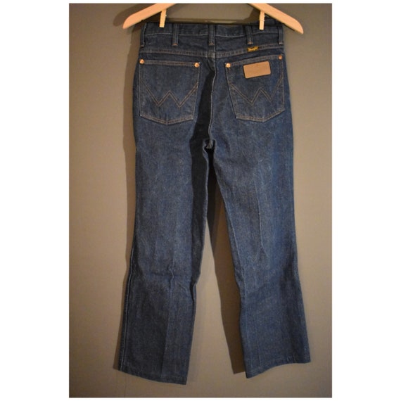 Vintage 70s dark wash Wranglers, high waisted