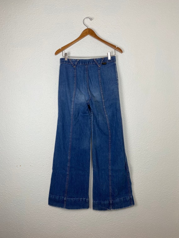 Vintage 70s Bell Bottom Wrangler Jeans, high wais… - image 2