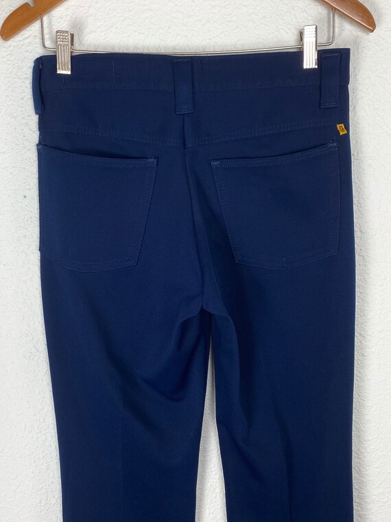 Vintage 70s Blue Farah pants, polyester leisure b… - image 6