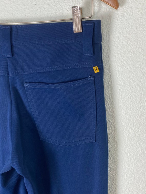 Vintage 70s Blue Farah pants, polyester leisure b… - image 3