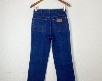 Vintage 70s Wrangler Jeans: High Waisted Dark Wash Denim