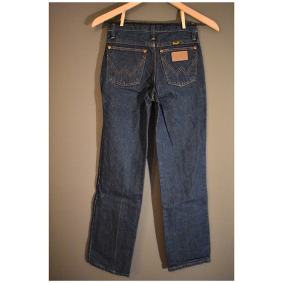 Vintage 70s dark wash Wranglers, high waisted