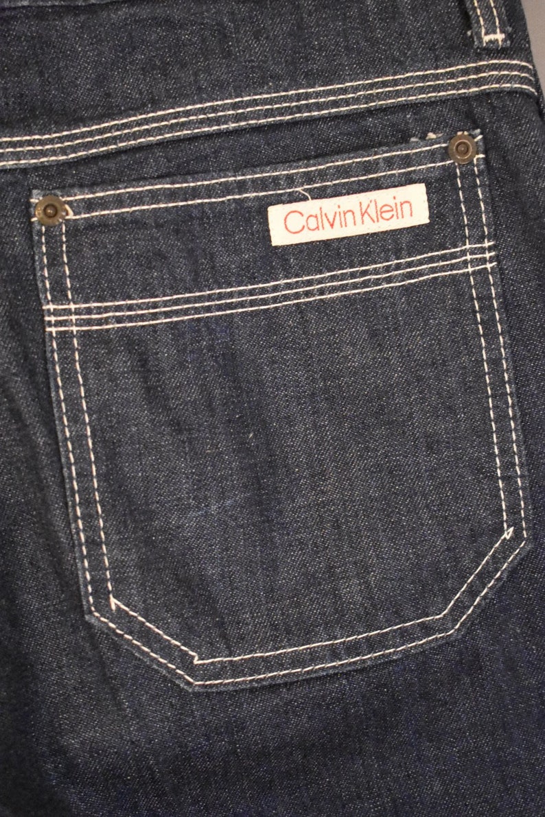 Vintage 70s Calvin Klein Jeans Dark Wash High Waisted | Etsy