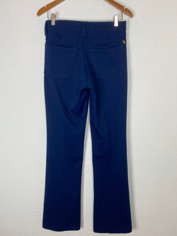 Vintage 70s Blue Farah pants, polyester leisure b… - image 8