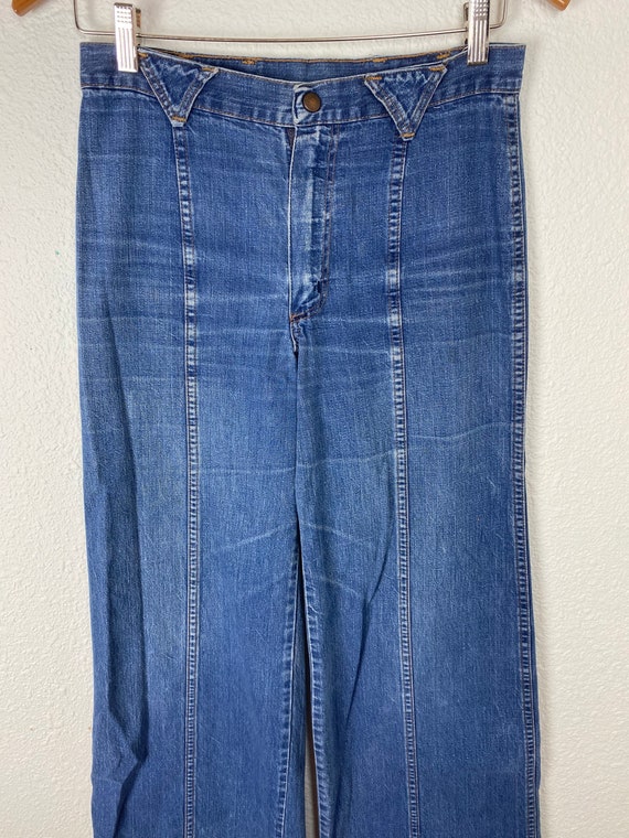 Vintage 70s Bell Bottom Wrangler Jeans, high wais… - image 3