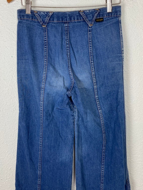 Vintage 70s Bell Bottom Wrangler Jeans, high wais… - image 4