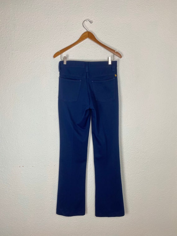 Vintage 70s Blue Farah pants, polyester leisure b… - image 2