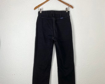 Vintage Black Wrangler Jeans, High Waisted Cropped Raw Hem, denim