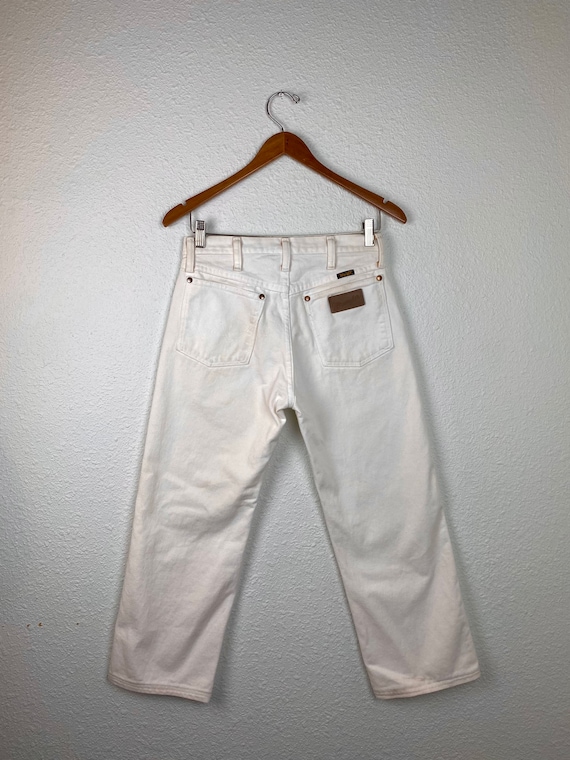 Vintage 90s white High Waisted Cropped Wrangler J… - image 1