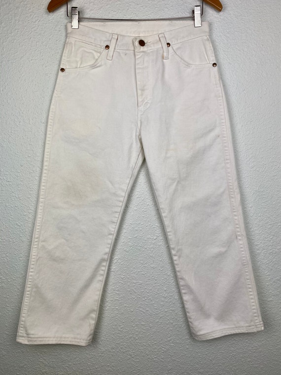 Vintage 90s white High Waisted Cropped Wrangler J… - image 2