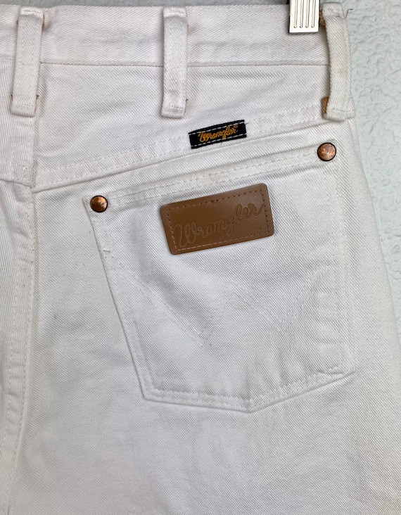 Vintage 90s white High Waisted Cropped Wrangler J… - image 4