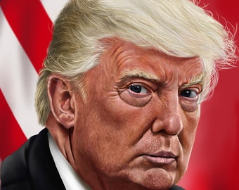 Donald Trump Fan Art, Digital Art, Celebrity Painting, Poster Print, Instant Download