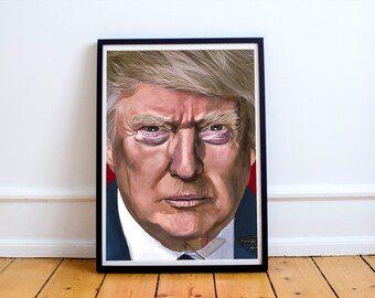 Donald J. Trump Zeichnung, digitale Kunst, Politiker Malerei, Poster, Sofort Download