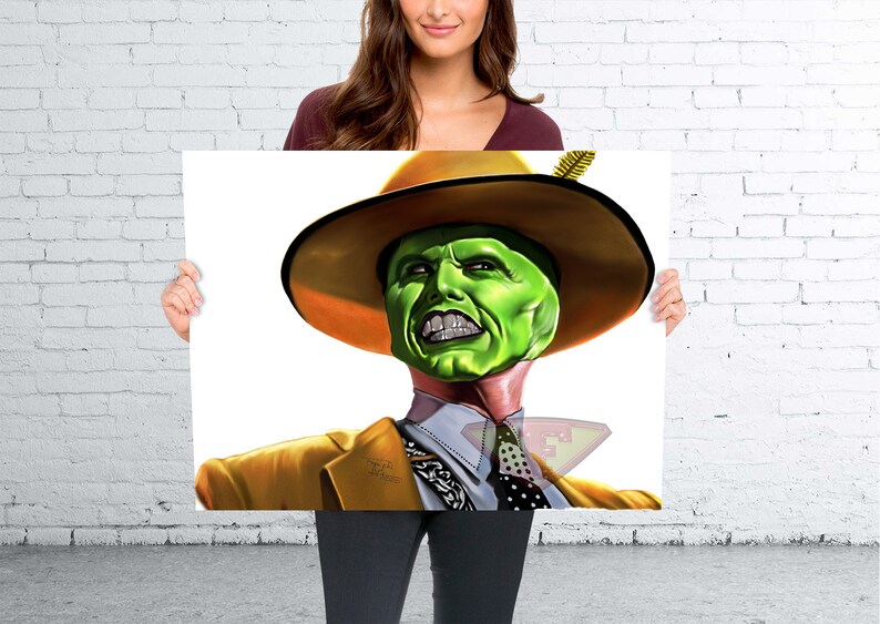 The Mask Movie, Digital Art, Celebrity Painting, Poster Print, Instant Download image 3