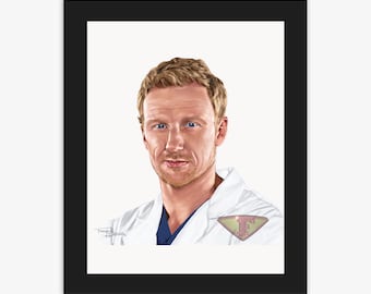 Dr Owen Hunt, Kevin McKidd, Grey's Anatomy Drawing, Digital Art, TV Show Painting, Poster Print, Instant Download