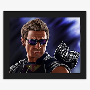 Hawkeye Drawing, Clint Barton, Jeremy Renner Digital Art, Superhero Painting, Poster Print, Instant Download