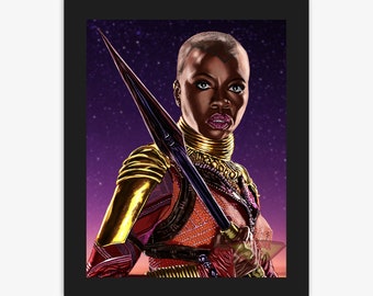 Dibujo de Okoye, Arte digital de Danai Gurira, Pintura de superhéroes, Impresión de póster, Descarga instantánea