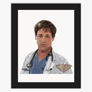 Dr. George O' Malley, T.R.Knight, Grey's Anatomy Drawing, Digital Art, TV Show Painting, Poster Print, Instant Download image 1