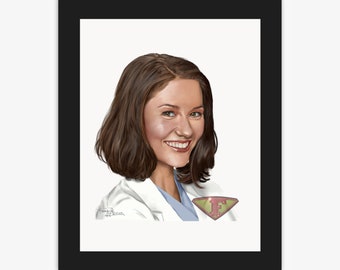 Dr Lexie Grey, Chyler Leigh, Grey's Anatomy Drawing, Digital Art, TV Show Painting, Poster Print, Instant Download