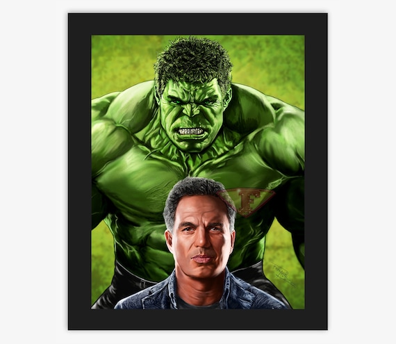 ハルクの絵、ブルース・バナー、マーク・ラファロのデジタルアート