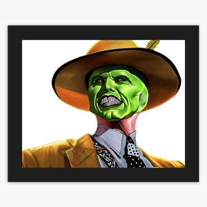 The Mask Movie, Digital Art, Celebrity Painting, Poster Print, Instant Download image 1