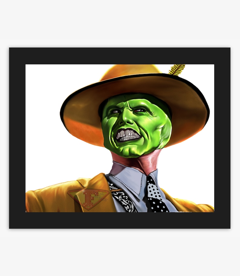 The Mask Movie, Digital Art, Celebrity Painting, Poster Print, Instant Download image 1