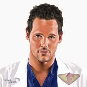 Dr. Alex Karev, Justin Chambers, Grey's Anatomy Drawing, Digital Art, TV Show Painting, Poster Print, Instant Download image 2