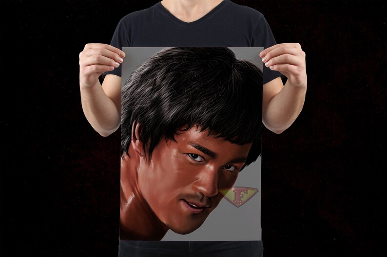 Bruce Lee, Fan Art, Digital Art, Celebrity Painting, Poster Print, Instant Download image 2