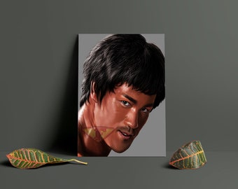 Bruce Lee, Fan Art, Digital Art, Celebrity Painting, Poster Print, Instant Download