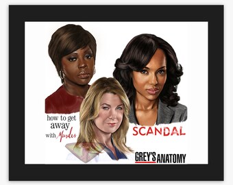 Thank God It's Thursday TGIT Drawing, Digital Art, TV Show Painting, Poster Print, Instant Download