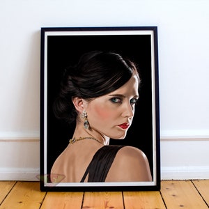 Vesper Lynd, Casino Royale, Eva Green, Digital Art, Celebrity Painting, Poster Print, Instant Download