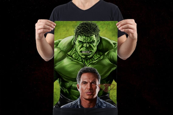 ハルクの絵、ブルース・バナー、マーク・ラファロのデジタルアート