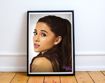Ariana Grande, Fan Art, Digital Art, Celebrity Painting, Poster Print, Instant Download